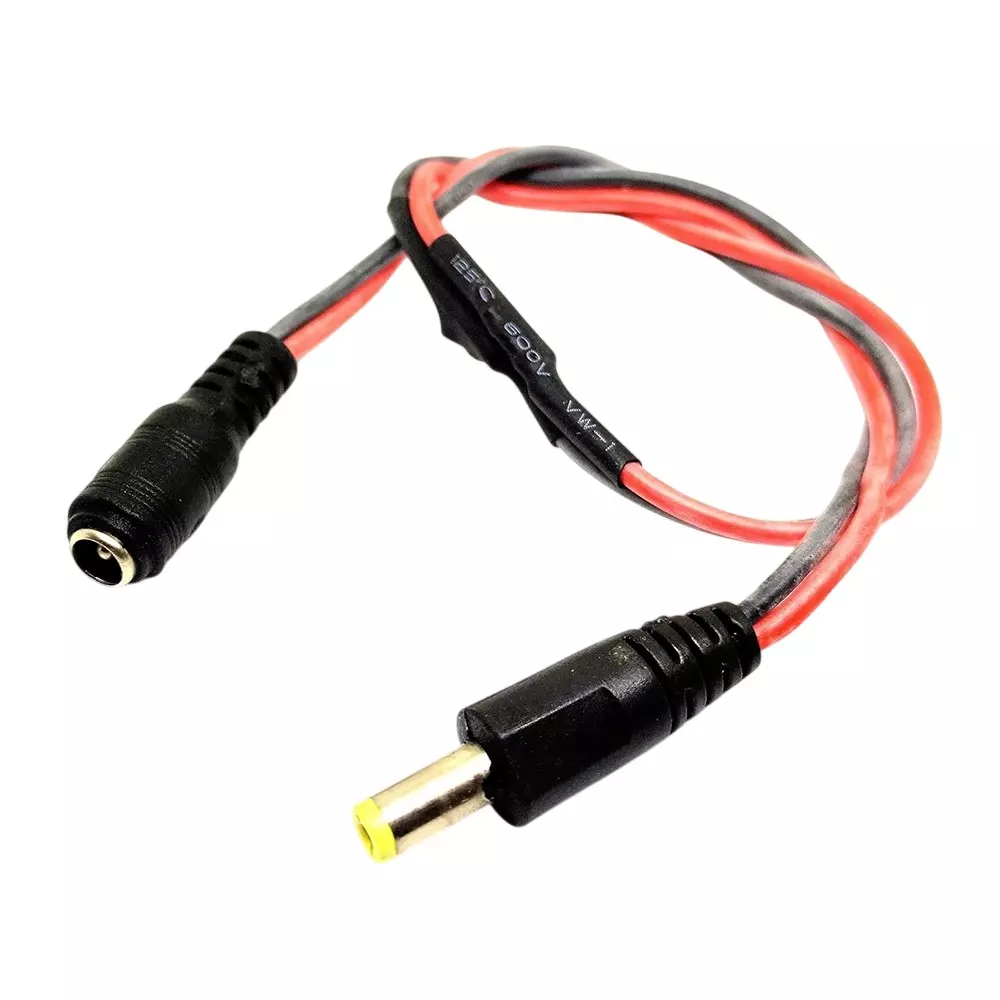Invento DC Jack Plug Silicone Power Cable Male to Female 300 mm Length 20 AWG Tinned Copper Conductor, ISC 3006-C4 (Pack of 8 Pcs)