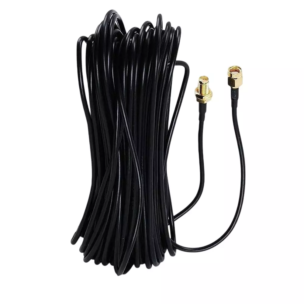 GENERIC RG-174 RP-SMA Male to RP-SMA Female Low Loss Coxial WiFi Antenna Extention Cable 20 m Length, CA0248