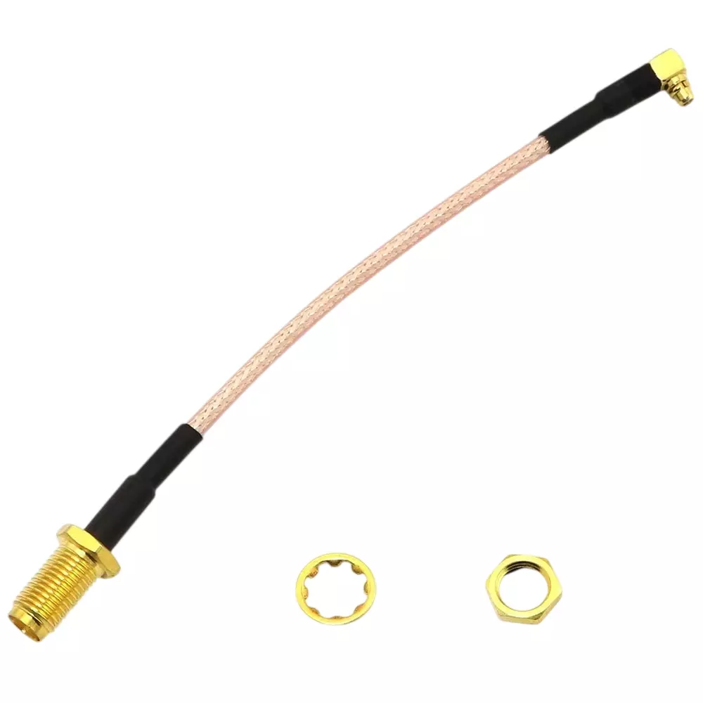 GENERIC RG-316 SMA Female to MMCX Male Right Angle 90° Jumper RF Coaxial Antenna Extension Cable 25 cm Length, CA0612