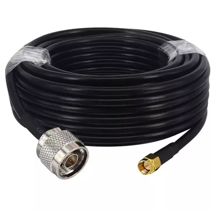 GENERIC RG-58 N-Male to SMA Male Coaxial Pigtail Jumper Antenna Extension Cable PVC Jacket Brass Conductor 30 m Length, CA0400