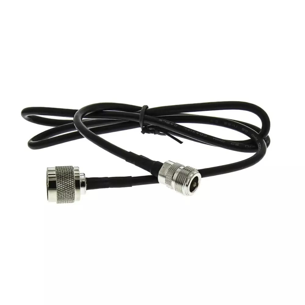 GENERIC RG-58 N-Male to N-Female Low Loss RF Coaxial Jumper Antenna Extension Cable PVC Jacket PTFE (Teflon) Insulation 1 m Length, CA0479