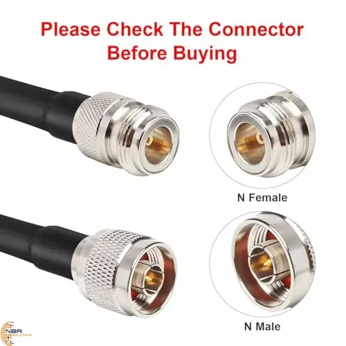 nbr-rg58-n-male-to-n-female-coaxial-jumper-extension-rf-coaxial-antenna-cable-terminated-50-low-loss-jumper-wire-1-mtr