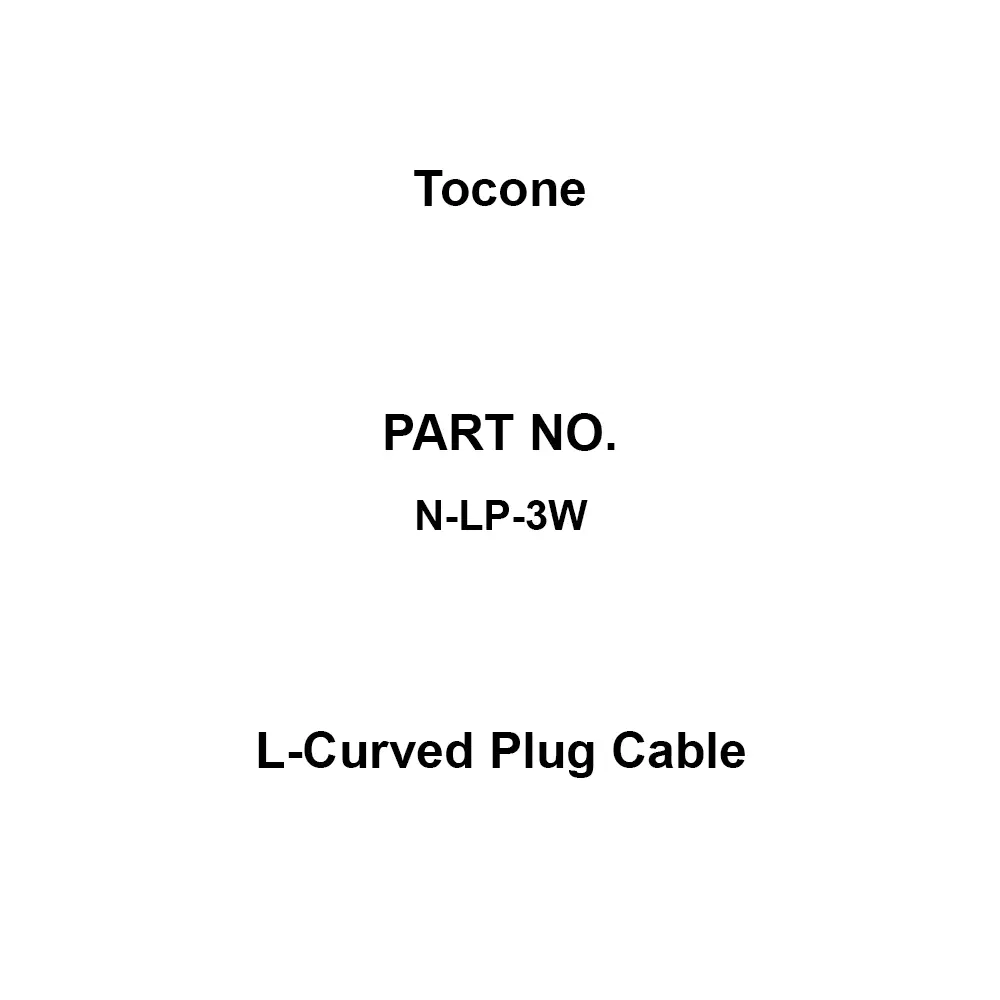 Tocone L-Curved Plug Cable Plug Cutting Shape Correspondence Rohs Directive 3 D-2 W Suitable Cable, N-LP-3W