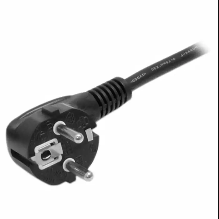 StarTech.com Right Angle CEE 7/7 Plug to Straight IEC C13 Socket Power Cord 2 m, PXT101EUR