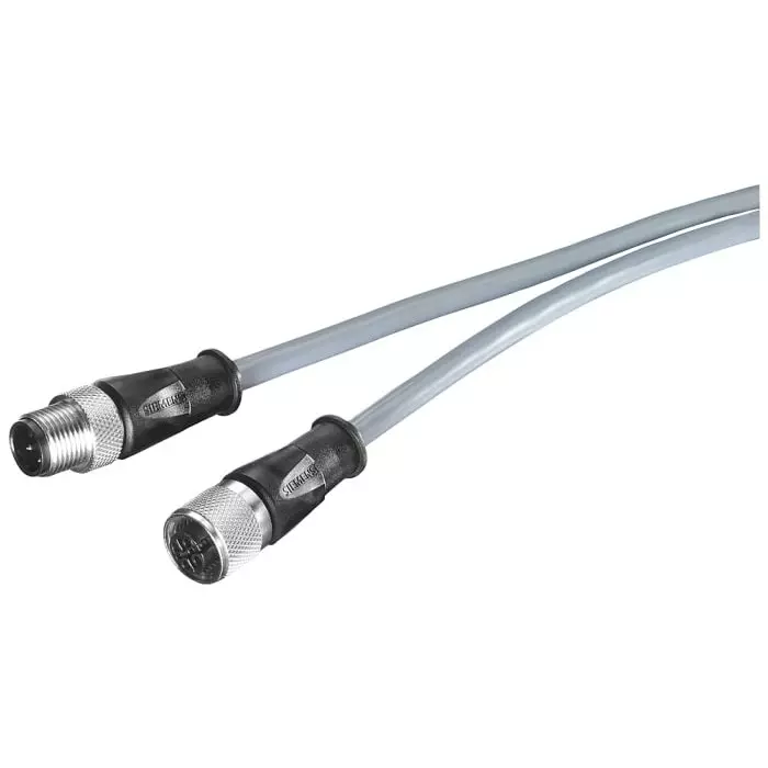 Siemens Straight Male M12 to Straight Female M12 Sensor Actuator Cable, 3m, 6XV18015DH30
