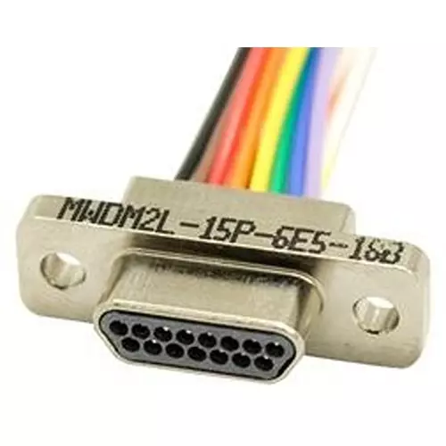 GLENAIR Cable, 37Pos, Micro D Plug-Free End, 18", MWDM2L-37P-6E5-18B