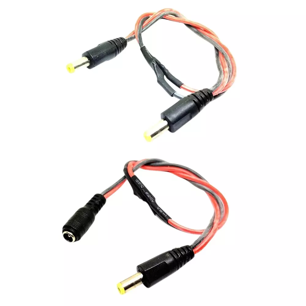 Invento DC Jack Plug Silicone Power Cable Male to Female + Male to Male 300 mm Length 20 AWG Tinned Copper Conductor, ISC 3006-D2 (Pack of 4 Pairs)