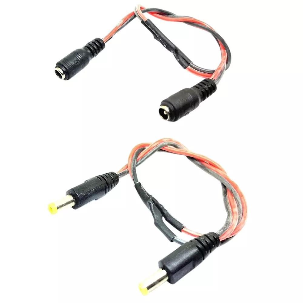Invento DC Jack Plug Silicone Power Cable Female to Female + Male to Male 300 mm Length 20 AWG Tinned Copper Conductor, ISC 3006-E (Pack of: 1Pair - 10Pair)