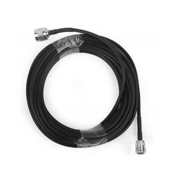 NBR RG-58 N Male to N Female Ultra Low Loss Coaxial Cable PVC Jacket Tinned Copper Conductor 50 Ω Impedance 18 m, Black
