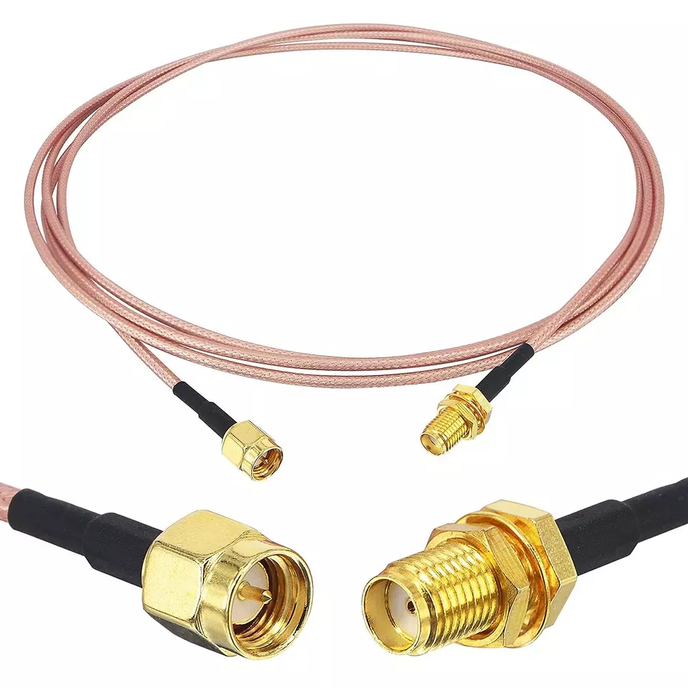 GENERIC RG-316 SMA Male to SMA Female Low Loss Jumper Coaxial Cable FEP Jacket 1 m Length, CA0278