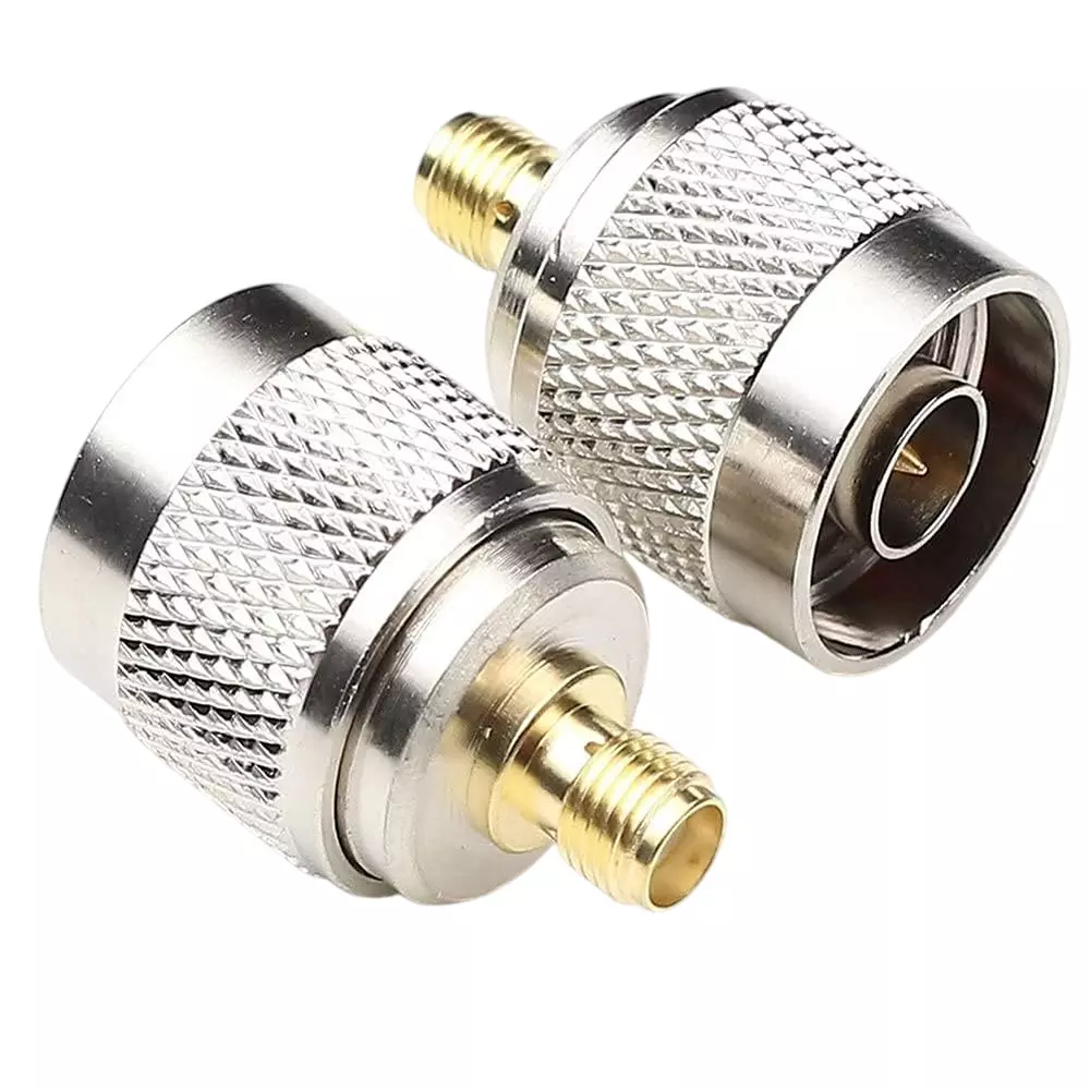 GENERIC N Male to SMA Female Straight RF Coaxial Adapter 50 Ω Impedance, TA003-2 (Pack of 2 Pcs)
