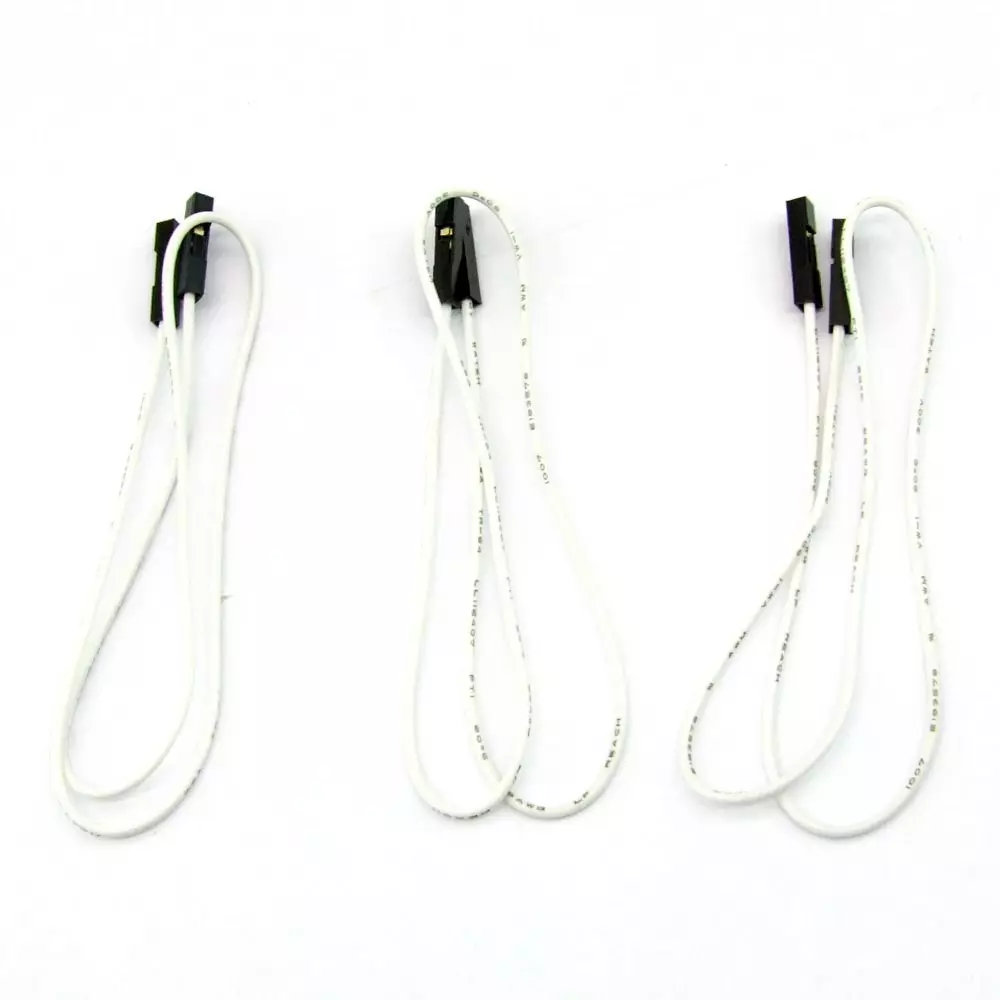 Kyoritsu Electronics Cable White UL1007 AWG26 Cable 1 S (Socket) -1 S (Socket) Cable type, 311-208-1 (Pack of 3)