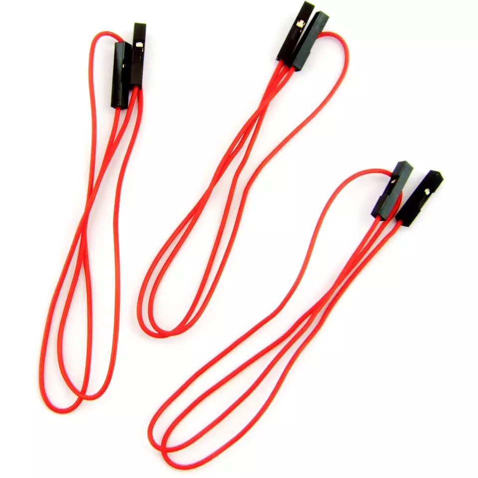 Kyoritsu Electronics Cable Red Soft wire Cable 1 S (Socket) -1 S (Socket) Cable type, 311-208-3 (Pack of 3)