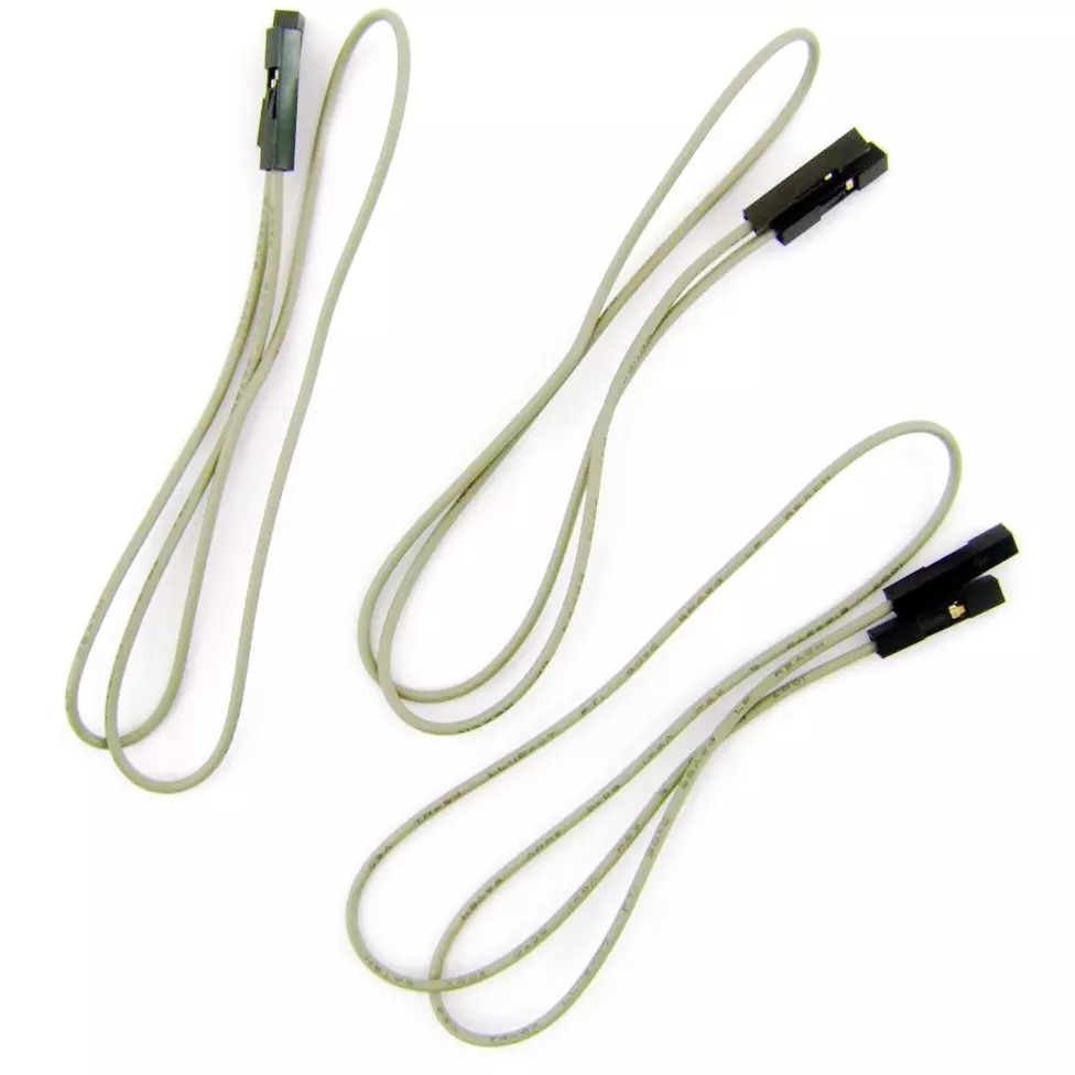 Kyoritsu Electronics Cable Gray UL1007 AWG26 Cable 1 S (Socket) -1 S (Socket) Cable type, 311-208-9 (Pack of 3)