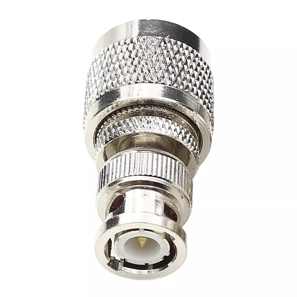 GENERIC UHF Male to BNC Male Coaxial Cable Connector Nickel Plated Brass Silver, TA042-1
