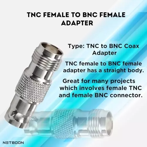 netboon-straight-coaxial-connector-tnc-female-to-bnc-female-nickel-plated-brass-50-ohm-for-rf-communication-tnc-f-bnc-f-adp-1p