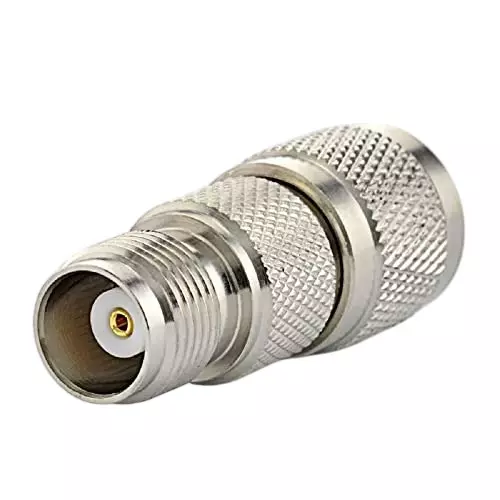 NETBOON Straight Coaxial Connector TNC Male to TNC Female Nickel-Plated Brass 50 Ohm for RF Communication, TNC-F-TNC-M-ADP-5P (Pack of 5)