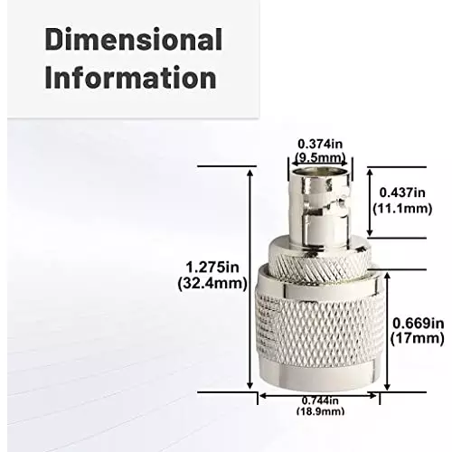 netboon-straight-coaxial-connector-uhf-male-to-bnc-female-nickel-plated-brass-50-ohm-for-rf-communication-uhf-m-bnc-f-adp-3p-pack-of-3