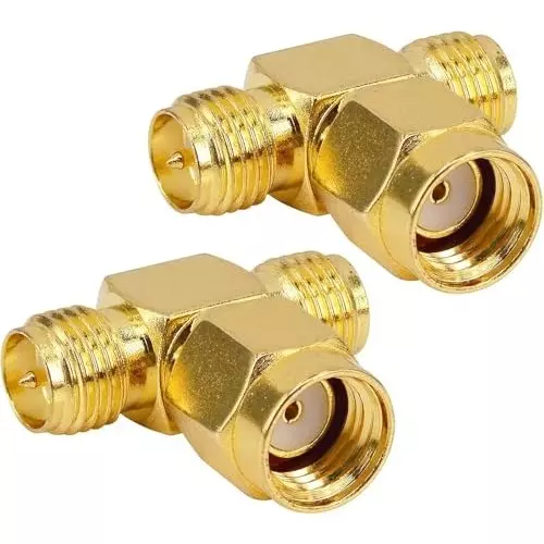 netboon-t-type-3-way-splitter-coaxial-connector-rp-sma-male-to-dual-rp-sma-female-50-ohm-nickel-plated-brass-rp-sma-m-dual-rp-sma-f-adp-2-pack-of-2