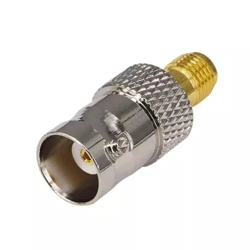 NETBOON Straight Coaxial Connector SMA Female to BNC Female 50 Ohm Nickel Plated Brass, SMA-F-BNC-F-1