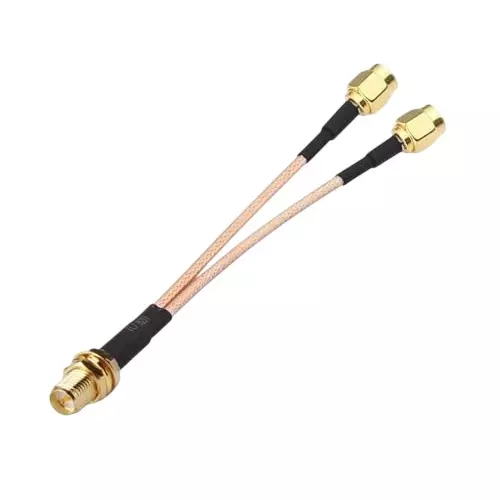 NBR SMA Splitter Coaxial Extension Cable SMA Female to Dual SMA Male 10 cm (4 Inch) Cable Length 50 Ohm Impedance, CA0080