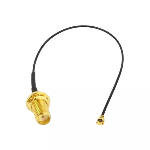 NBR RF Coaxial Pigtail Extension Cable SMA Female Bulkhead to U.FL / IPEX Female 15 cm (150 mm) Cable Length 50 Ohm Impedance, CA001