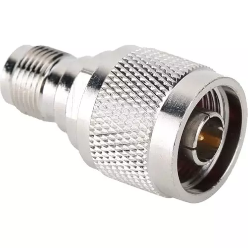NETBOON Straight Coaxial Connector N Male to TNC Female Nickel-Plated Brass 50 Ohm for RF Communication, N-M-TNC-F-ADP-10P (Pack of 10)