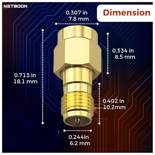 netboon-straight-coaxial-connector-rp-sma-male-to-rp-sma-female-nickel-plated-brass-50-ohm-for-rf-communication-sma-m-rp-sma-f-rp-adp-3p-pack-of-3