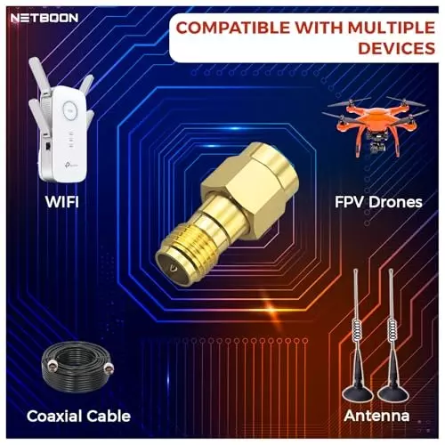 netboon-straight-coaxial-connector-rp-sma-male-to-rp-sma-female-nickel-plated-brass-50-ohm-for-rf-communication-sma-m-rp-sma-f-rp-adp-3p-pack-of-3