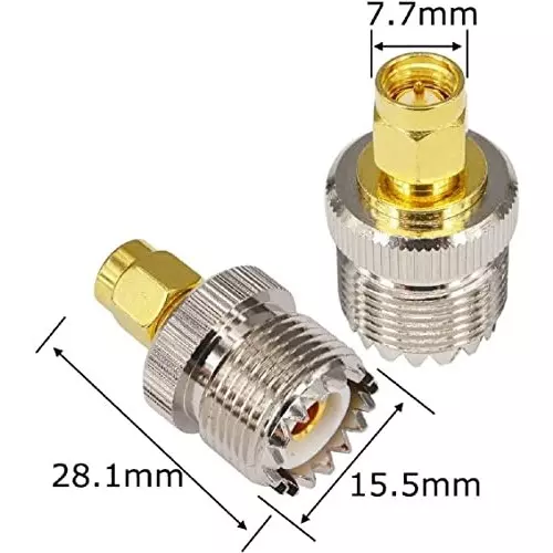 netboon-straight-coaxial-connector-uhf-female-to-sma-male-nickel-plated-brass-50-ohm-for-rf-communication-uhf-f-sma-m-adp-5p-pack-of-5