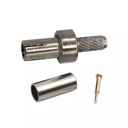 NBR RF Coaxial Crimp Connector TS9 Male Straight 50 Ohm Impedance, RC033