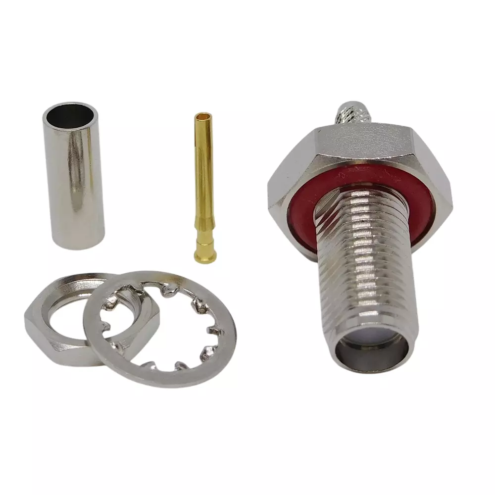 NIHON ELEPARTS Coaxial Connector Jack DC to 6 GHz or more Frequency Nickel Surface Treatment, SMA-RSFB-1.5DW