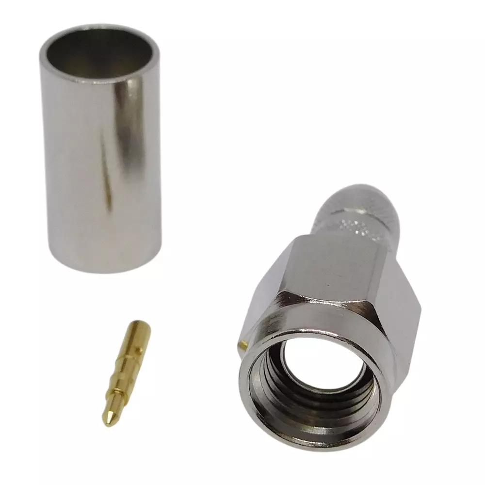 NIHON ELEPARTS Coaxial Connector Plug DC to 6 GHz or more Frequency Nickel Surface Treatment, SMA-PS-2.5DHQ