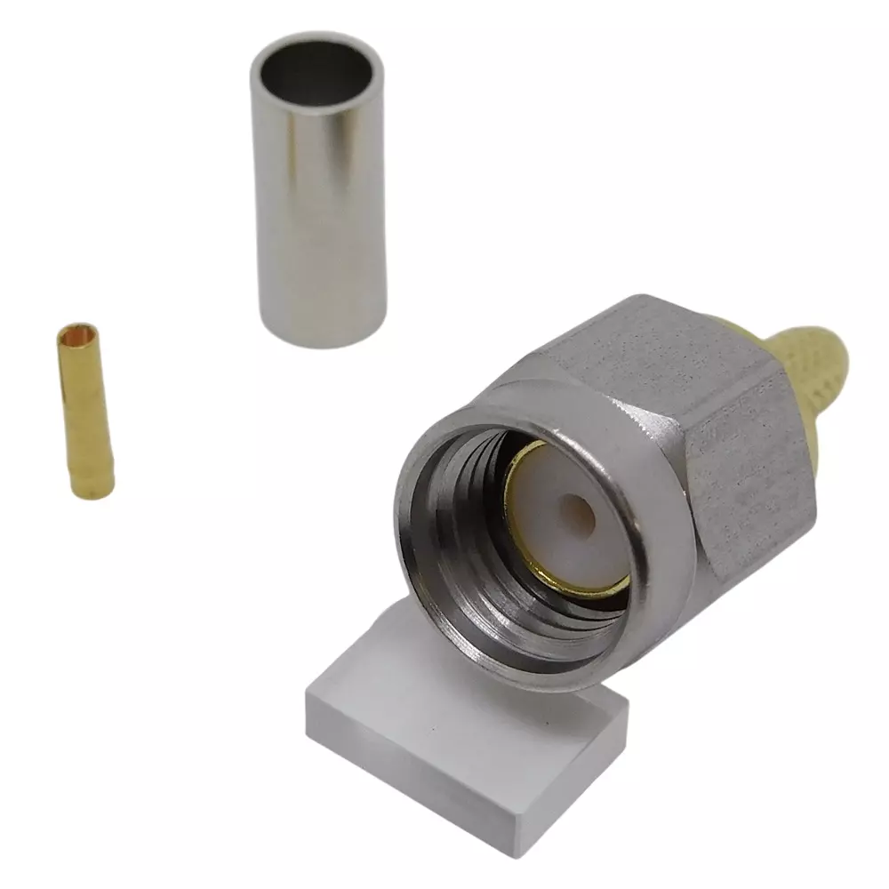 NIHON ELEPARTS Coaxial Connector Reverse Plug DC to 2 GHz or more Frequency Nickel Surface Treatment, RSMA-PS-RG174U