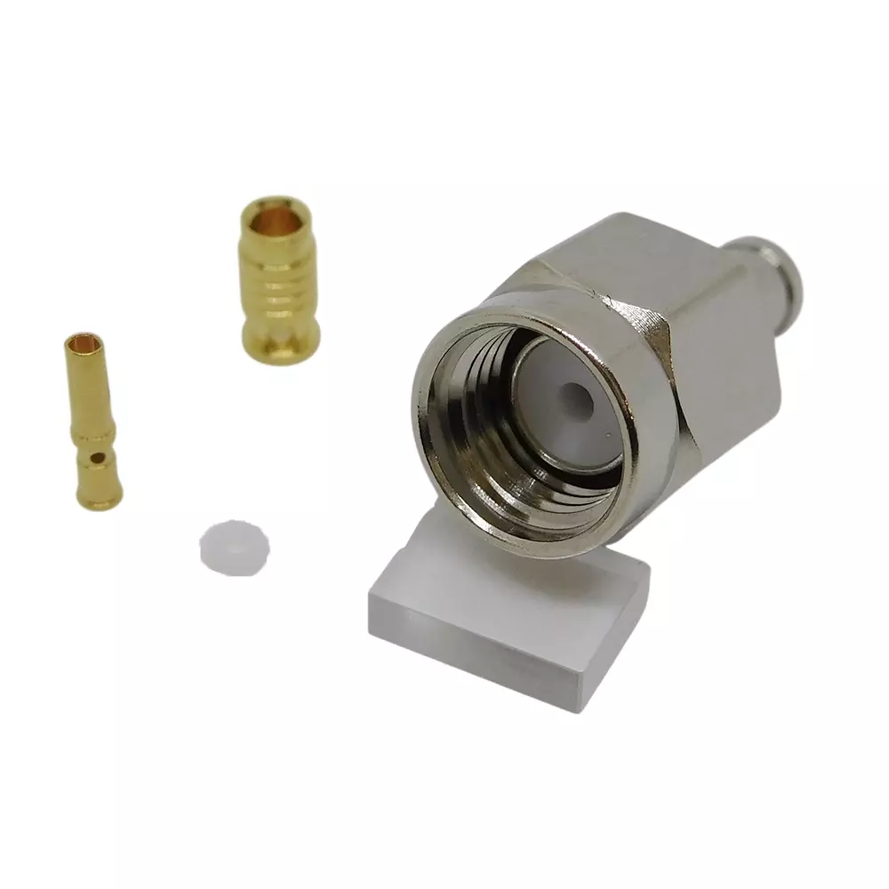 NIHON ELEPARTS Coaxial Connector Reverse Plug DC to 2 GHz or more Frequency Nickel Surface Treatment, RSMA-PS-RG196AU