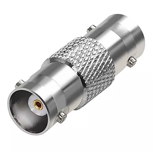 NETBOON Barrel Straight Coaxial Connector BNC Female to BNC Female Nickel-Plated Brass 50 Ohm for RF Communication, BNC-F-F-ADAP-5 (Pack of 5)