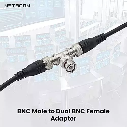 netboon-t-shape-3-way-splitter-coaxial-connector-bnc-male-to-dual-bnc-female-nickel-plated-brass-50-ohm-for-rf-communication-bnc-m-dual-f-adp-3-pack-of-3