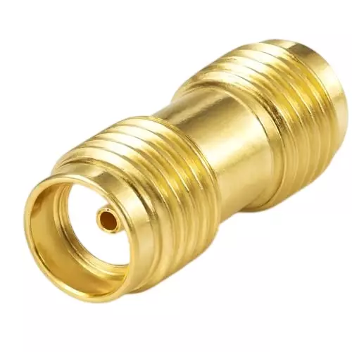 NETBOON Straight Coaxial Connector SMA Female to RP SMA Female Nickel-Plated Brass 50 Ohm for RF Communication, SMA-F-TO-RP-SMA-F-ADAP-5 (Pack of 5)