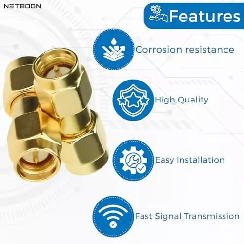 netboon-straight-coaxial-connector-sma-male-to-sma-male-nickel-plated-brass-50-ohm-for-rf-communication-sma-m-m-adap-2-pack-of-2