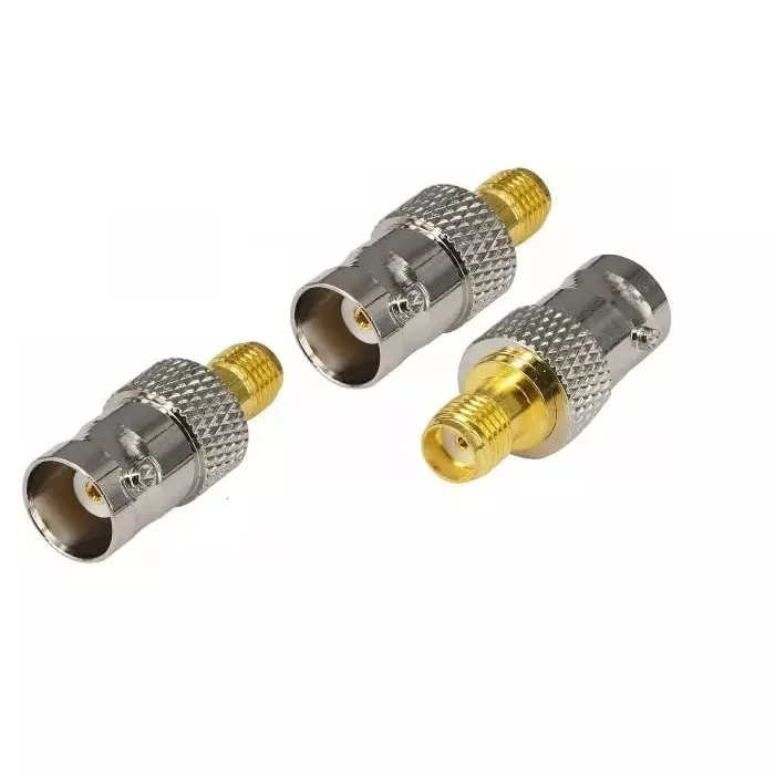 GENERIC BNC Female to SMA Female Crimp Connector Brass with Ferrule & Pin for Coaxial Cable, OF-D7XU-9K5T