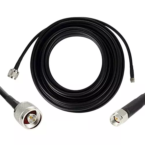 NBR RF Coaxial Extension Cable Black N Male to SMA Male 12 m Cable Length 50 Ohm Impedance, CA0071
