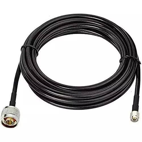 NBR RG-174 Low Loss Coaxial Extension Cable Black N Male to SMA Male 5 m Cable Length 50 Ohm Impedance, CA0048