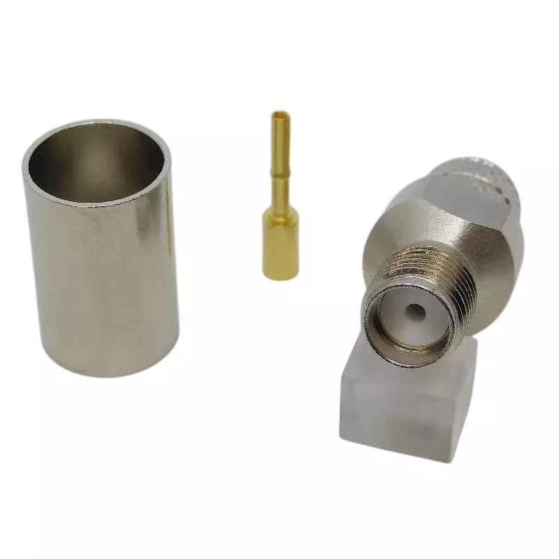 NIHON ELEPARTS Coaxial Connector Jack DC to 6 GHz or more Frequency Nickel Surface Treatment, SMA-RS-RG212U