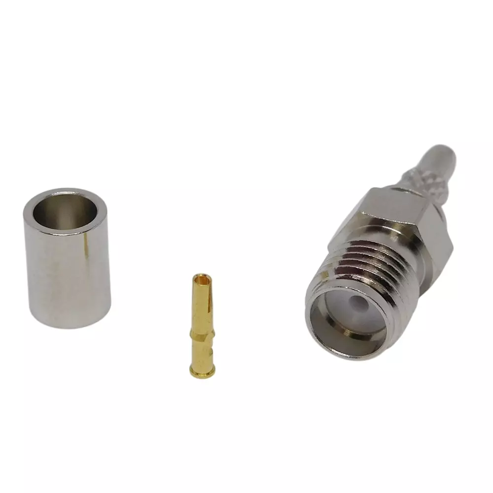 NIHON ELEPARTS Coaxial Connector Jack DC to 6 GHz or more Frequency Nickel Surface Treatment, SMA-RS-RG316U