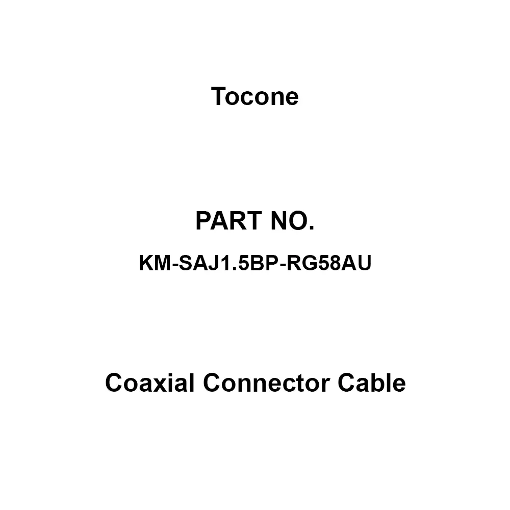 Tocone Coaxial Cable with Connector Φ5 mm Outer Dia 1.5 m Length, KM-SAJ1.5BP-RG58AU