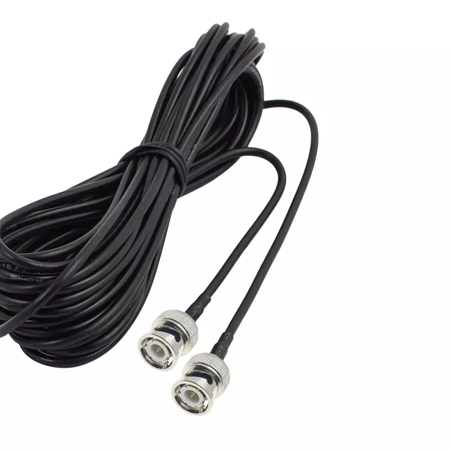 NBR RF Coaxial Jumper Cable Black BNC Male to BNC Male 5 m Cable Length 50 Ohm Impedance, CA0126-1.12