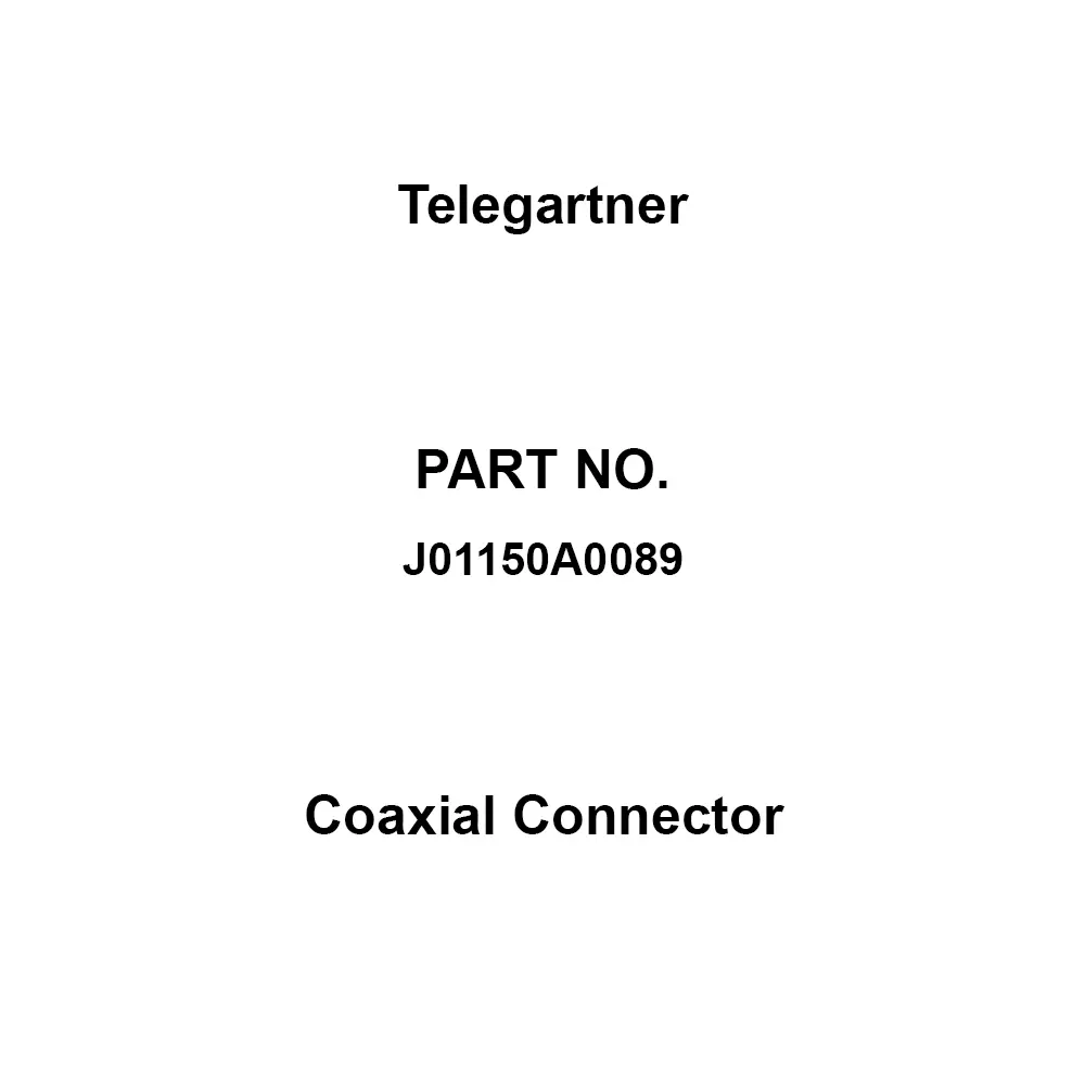 Telegartner Coaxial Connector 0-18 GHz Operating Frequency 50 Ω Impedance Male Male/Female, J01150A0089
