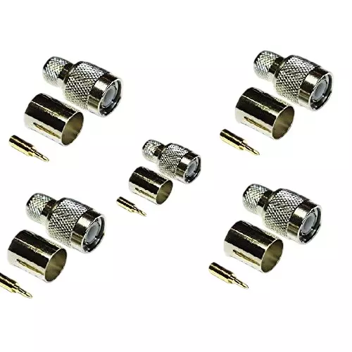 Oxywave TNC Male Crimp Connector Round Shape for LMR 400 Coaxial Cable, TNCM-LMR400 (Pack of 5)