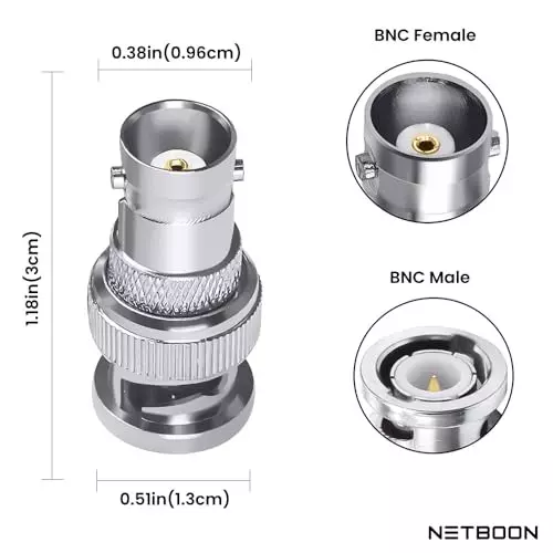 netboon-straight-coaxial-connector-bnc-male-to-bnc-female-nickel-plated-brass-50-ohm-for-rf-communication-bncm-f-adap-3-pack-of-3