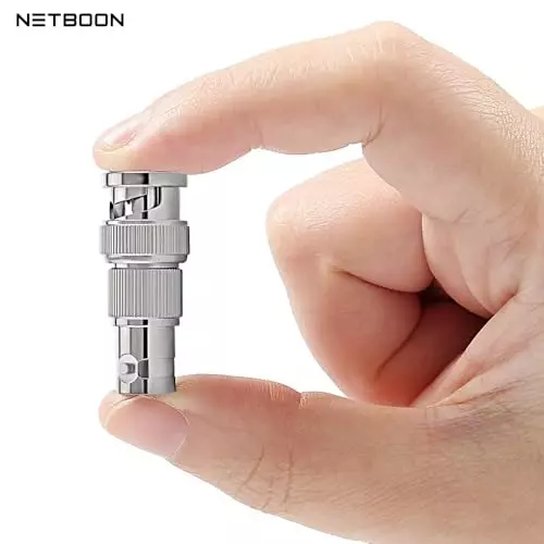netboon-straight-coaxial-connector-bnc-male-to-bnc-female-nickel-plated-brass-50-ohm-for-rf-communication-bncm-f-adap-3-pack-of-3